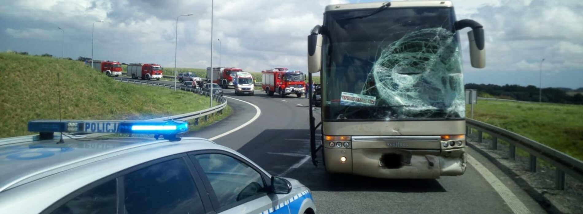 Zderzenie autobusu z samochodem osobowym