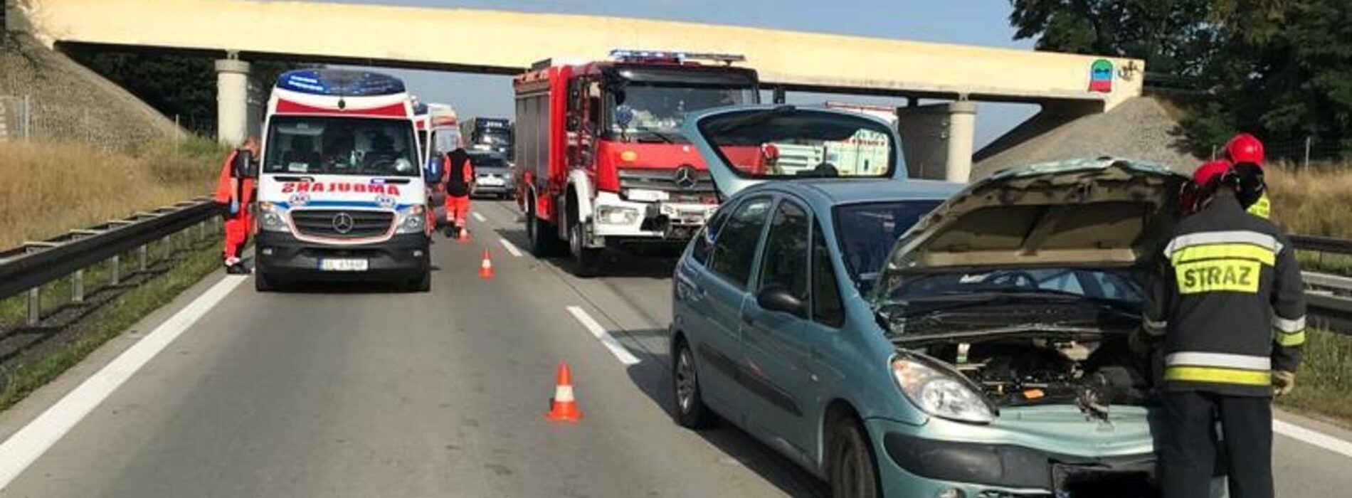 Zderzenie czterech pojazdów na autostradzie A4