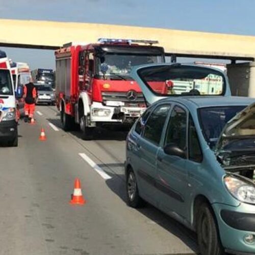 Zderzenie czterech pojazdów na autostradzie A4